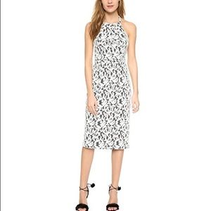 Shoshanna Black & White Lace Halter Midi Dress 4
